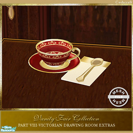 Sims 2 — VF Drawing Room Extras - Teacup Mesh by Cashcraft — Vanity Fair Drawing Room Extras, Part VIII. Part VIII is new