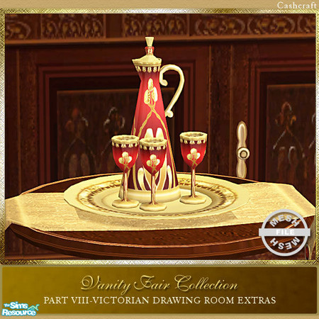 Sims 2 — VF Drawing Room Extras -Wine Set Mesh by Cashcraft — Vanity Fair Drawing Room Extras, Part VIII. Part VIII is