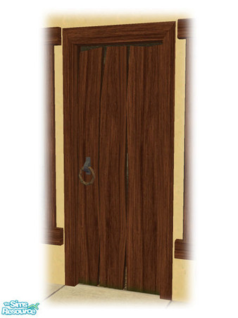 Sims 2 — Civ Build - Wood Door - Diagonal Mesh by Shakeshaft — Part of a simple build set for the Ancient Civilizations