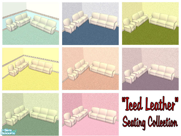 Sims 2 — \'Iced Leather\' Seating Collection by shadow66 — Very fine leather textured seating, in eight icy shades (Aqua,