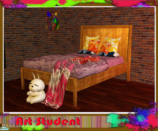 Sims 2 — Art Student -Double Bed by huabanzhu — 