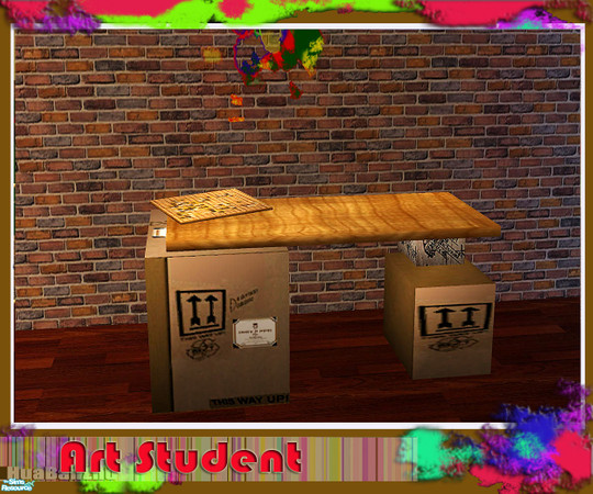 Sims 2 — Art Student - Desk by huabanzhu — 