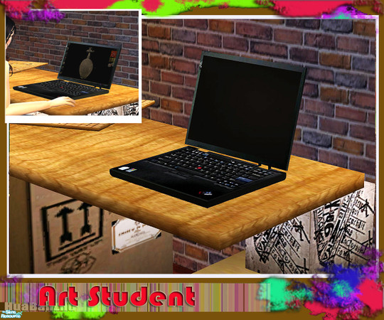 Sims 2 — Art Student - Laptop by huabanzhu — 