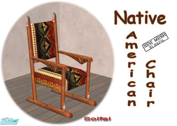 Sims 2 — Native American Chair by solfal — Diningchair with traditional pattern