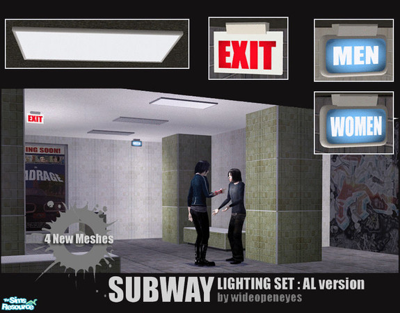 Sims 2 — Subway Lighting - AL version by wideopeneyes — After Apartment Life was released I received several requests for