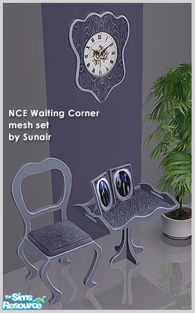 Sims 2 — NCE Waiting Corner - Mesh set by Sunair — NCE Waiting Corner - Mesh set (lightwood)
