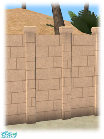 Sims 2 — Civ Build - Cinderblock Courtyard Wall - Mesh by Shakeshaft — Part of the second set of the Civilizations Build