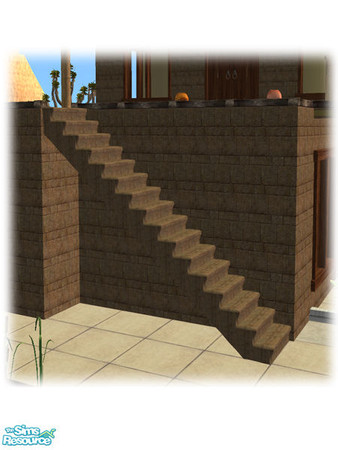 Sims 2 — Civ Build - Brownstone Steps - Mesh by Shakeshaft — Part of the second set of the Civilizations Build Set, this