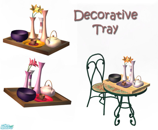 Sims 2 — Decorative tray by Sophel21 — recolors of Cassandres/kibanahnah\'s wonderful Open Space living - tea tray with
