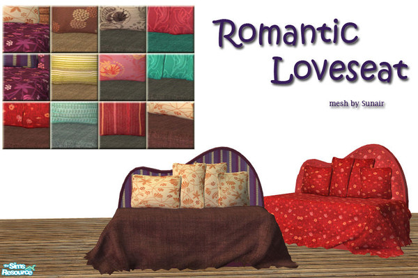 Sims 2 — Romantic Loveseat by Sophel21 — compfy loveseat ... 21 recolors of the cushion and the plaid as 6 separate