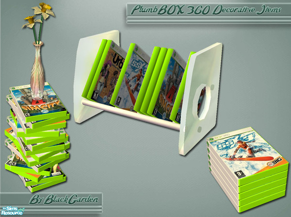 Sims 2 — PlumbBOX 360 Decorative Items by BlackGarden — Recolours of my decorative gaming items to match the PlumbBOX