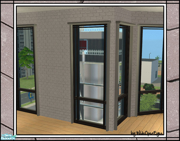 Sims 2 — Downtown Windows - 1 Tile by wideopeneyes — A set with an urban, downtown look. This is the one tile window.