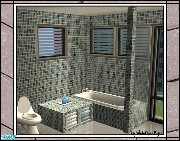 Sims 2 — Downtown Windows - 1 Tile Privacy by wideopeneyes — A set with an urban, downtown look. This is the one tile