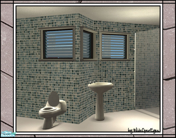 Sims 2 — Downtown Windows - 1 Tile Privacy Diagonal by wideopeneyes — A set with an urban, downtown look. This is the one