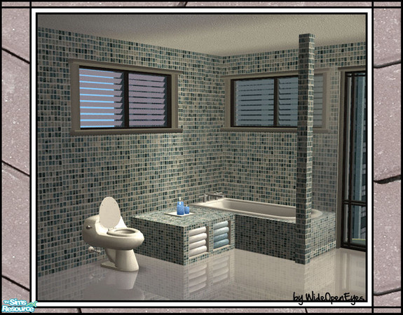 Sims 2 — Downtown Windows - 2 Tile Privacy by wideopeneyes — A set with an urban, downtown look. This is the two tile