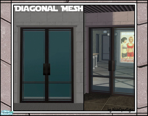 Sims 2 — Downtown  2 Tile Door Diagonal by wideopeneyes — These are some doors I made for my Downtown project. They match