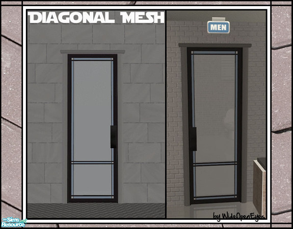 Sims 2 — Downtown Men\'s Restroom Door Diagonal by wideopeneyes — These are some doors I made for my Downtown project.