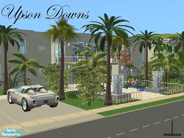 2 — Davidison Apts by Madisim — Three unique living areas dominate this fabulous lot for your sims! Most are 2 level with