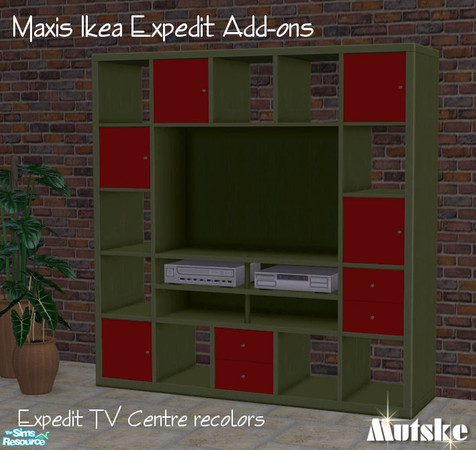 Sims 2 — Expedit 2tile Bookcase Martiniolive by Mutske — Recolors of the Expedit Ikea TV Center.