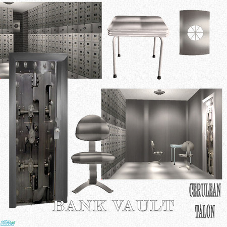 Sims 2 — Bank Objects by Cerulean Talon — Brushed metal objects to go with that clean look.