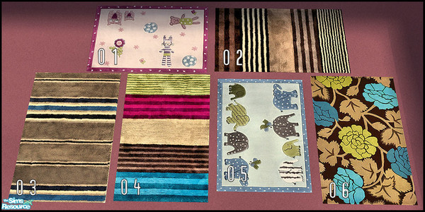 Sims 2 — CARPET SET 02 by KalmanKukka — Six various themes. H & M Fashion SP required.