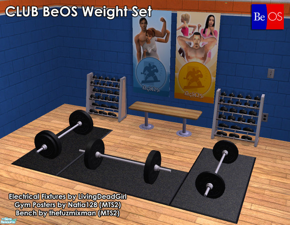 Sims 2 — Weight Room Set by BeOSBoxBoy — A collection of guy stuff for your sports minded sims.