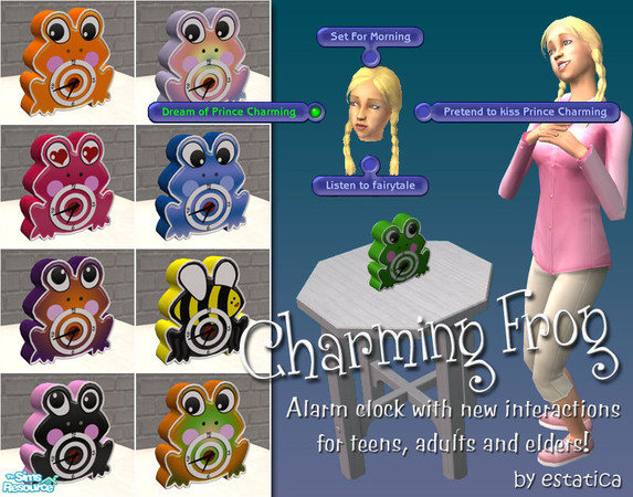 Sims 2 — Charming Frog by estatica — Disguised as an ordinary clock, this charming frog will not only boost fun and