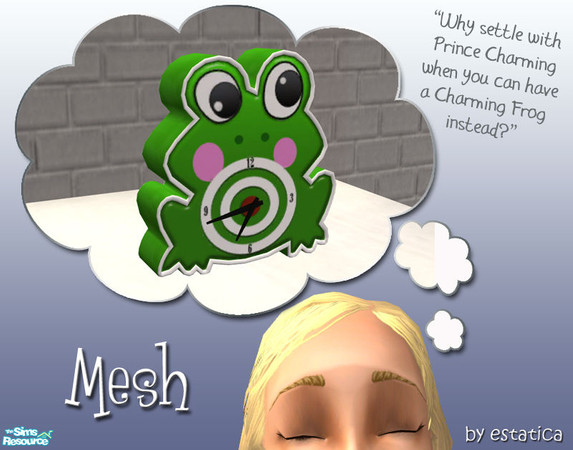 Sims 2 — Charming Frog - Mesh by estatica — Disguised as an ordinary clock, this charming frog will not only boost fun