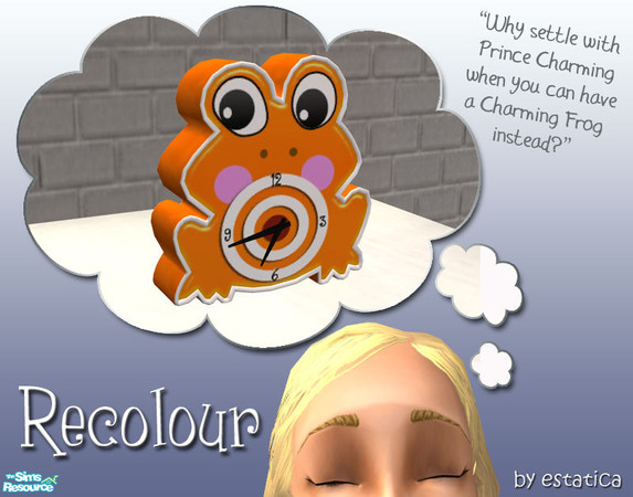 Sims 2 — Charming Frog - Recolour 1 by estatica — Disguised as an ordinary clock, this charming frog will not only boost
