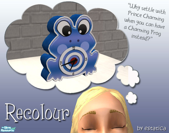 Sims 2 — Charming Frog - Recolour 3 by estatica — Disguised as an ordinary clock, this charming frog will not only boost