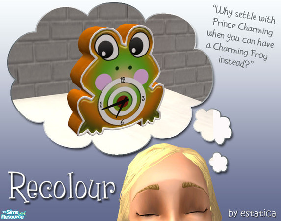 Sims 2 — Charming Frog - Recolour 5 by estatica — Disguised as an ordinary clock, this charming frog will not only boost