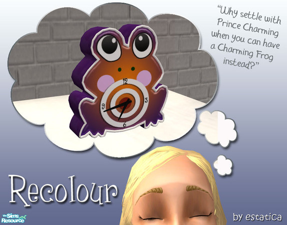 Sims 2 — Charming Frog - Recolour 6 by estatica — Disguised as an ordinary clock, this charming frog will not only boost