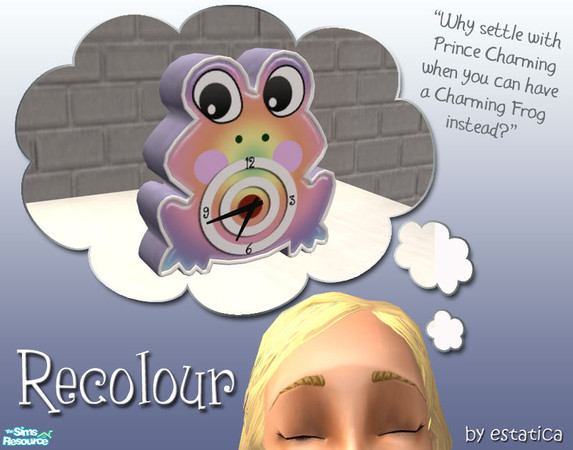 Sims 2 — Charming Frog - Recolour 7 by estatica — Disguised as an ordinary clock, this charming frog will not only boost
