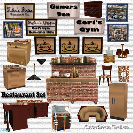 Sims 2 — Bistro Set by Cerulean Talon — Fill your home or restaurant with great Tuscan style.