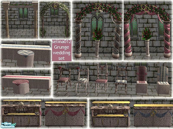 Sims 2 — Grunge Wedding Set by selina012 — A grunge style wedding set recoloured from the wedding stuff in Celebrations