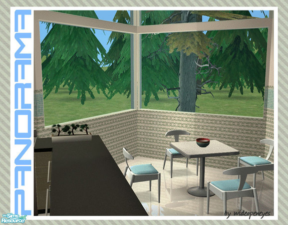 Sims 2 — Panorama Counter Height - Center Diagonal by wideopeneyes — This set of windows has been designed to sit level
