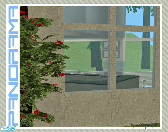 Sims 2 — Panorama Counter Height - Single Diagonal by wideopeneyes — This set of windows has been designed to sit level