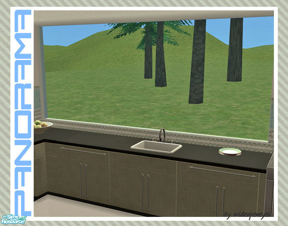 Sims 2 — Panorama Counter Height - Side by wideopeneyes — This set of windows has been designed to sit level with the
