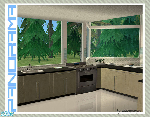 Sims 2 — Panorama Windows - Counter Height by wideopeneyes — This set of windows has been designed to sit level with the