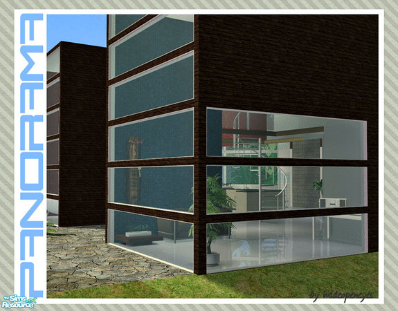 Sims 2 — Panorama Windows - 3 Row Side by wideopeneyes — This set of windows creates three rows of individual windows. As