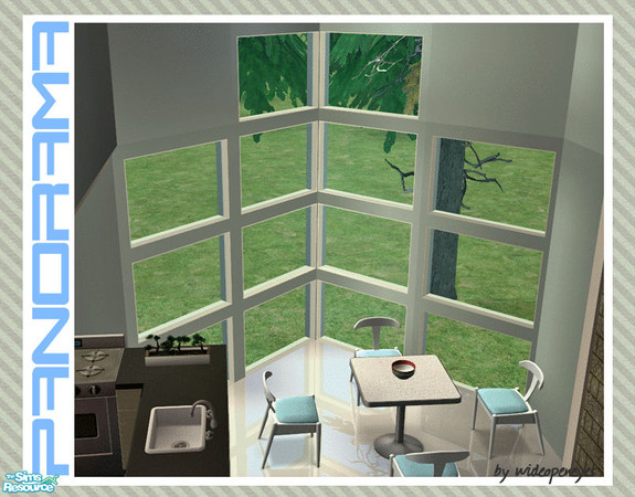 Sims 2 — Panorama Windows - 3 Row Single Diagonal by wideopeneyes — This set of windows creates three rows of individual