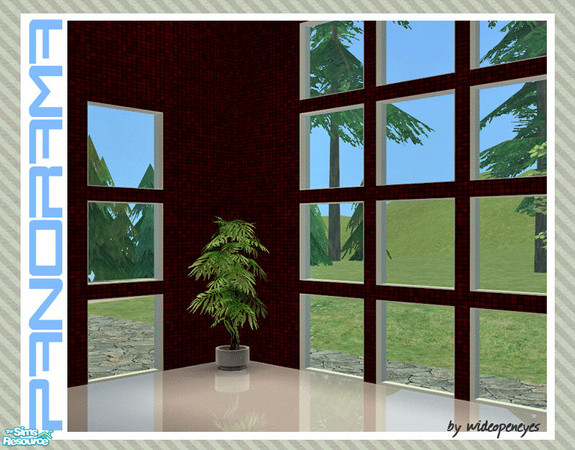 Sims 2 — Panorama Windows - 3 Row Single by wideopeneyes — This set of windows creates three rows of individual windows.