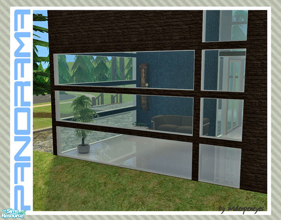 Sims 2 — Panorama Windows - 3 Row by wideopeneyes — This set of windows creates three rows of individual windows. As with