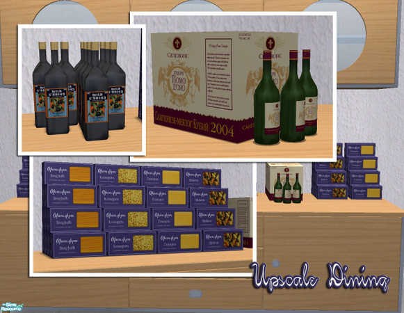 Sims 2 — Upscale Dining Set by BeOSBoxBoy — A collection of objects I made to dress a Pelle du destin store