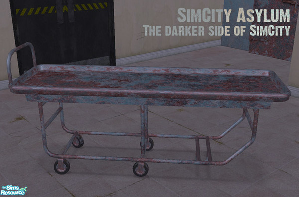 Sims 2 — SimCity Asylum Gurney Table by BeOSBoxBoy — It has a stain that comes and goes...