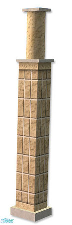 Sims 2 — Studio K Vertical Brick Column - True Taupe by StudioKhagerks — Coordinates with Studio K Vertical Brick wall