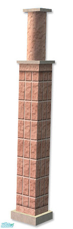 Sims 2 — Studio K Vertical Brick Column - Salmon by StudioKhagerks — Coordinates with Studio K Vertical Brick wall