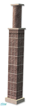 Sims 2 — Studio K Vertical Brick Column - Plum Brown by StudioKhagerks — Coordinates with Studio K Vertical Brick wall