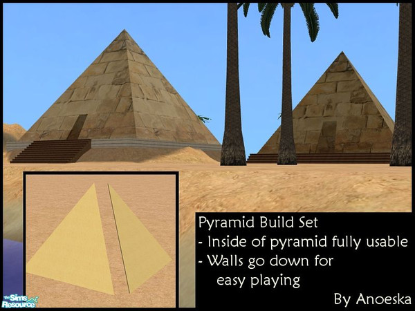 Sims 2 — Pyramid Build Set - Wall 11x11 by AnoeskaB — Pyramid wall, part of the pyramid build set.