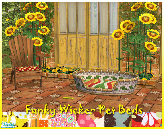 Sims 2 — Funky Wicker Pet Beds by billygirl — I was tired of those drab, cheap petbeds and so I made some fun ones. But